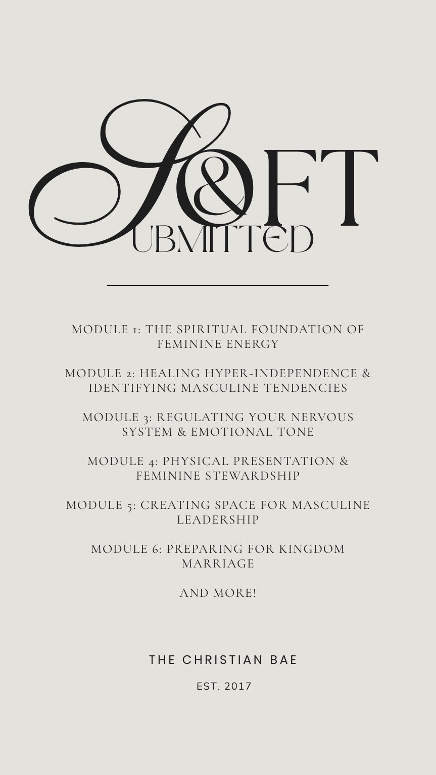 SOFT & SUBMITTED MASTERCLASS